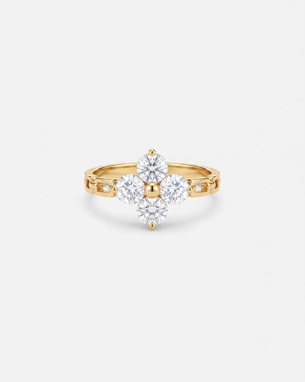 18 Karat vergoldeter Ring mit Strasssteinen