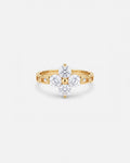 18 Karat vergoldeter Ring mit Strasssteinen