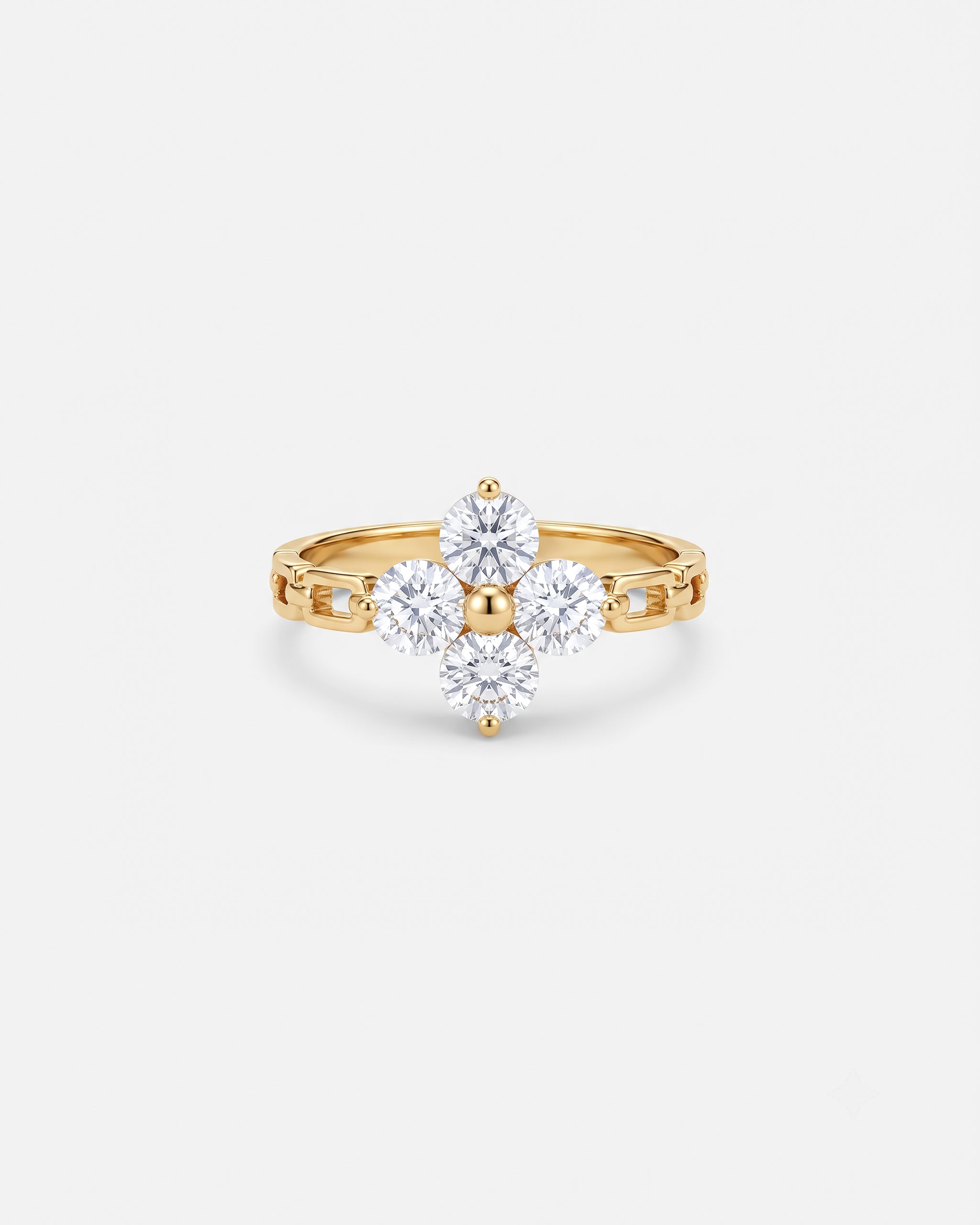 18 Karat vergoldeter Ring mit Strasssteinen