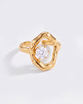 Offener Ring aus 18-karätigem Gold mit Diamant